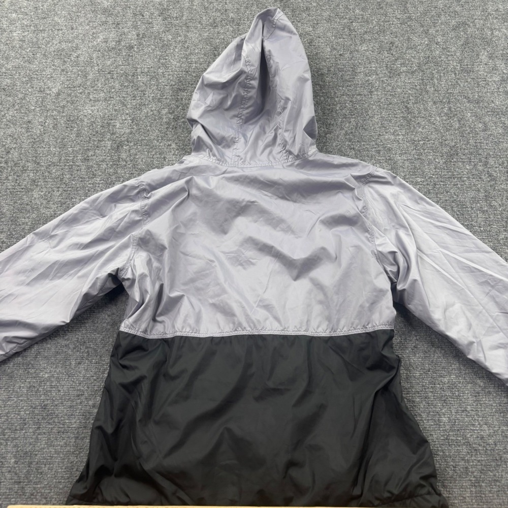 Columbia Windbreaker Jacket Size Medium Grey Black Fleece Lined Hooded Women's - Picture 3 of 7
